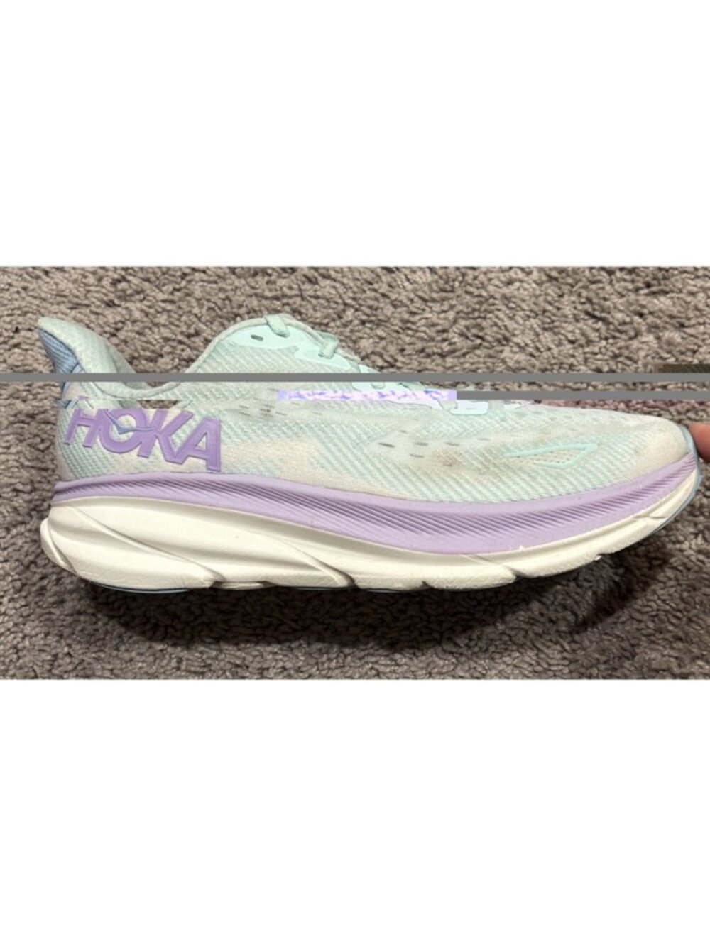 Hoka One One Clifton 9 Womens Size 9.5B Blue Purple Running Shoes Sneakers